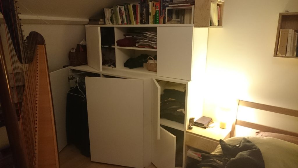 CRÉATION DE RANGEMENTS SUR MESURE POUR CHAMBRE  // MDF PEINT ET TEBOPIN